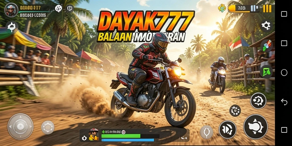 Tampilan gameplay balapan motor yang mendebarkan dan penuh adrenalin.