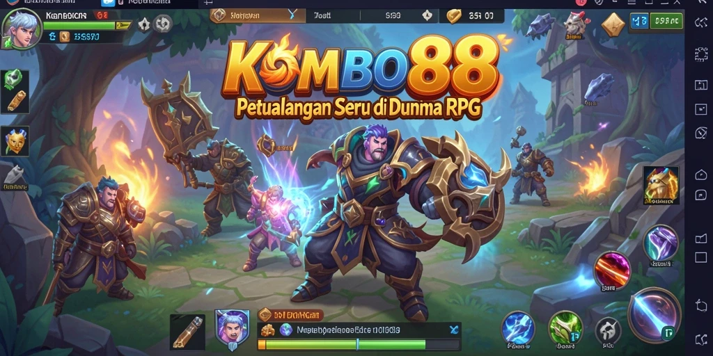 Tangkapan layar utama gameplay <strong>KOMBO88</strong> yang menunjukkan aksi seru RPG.