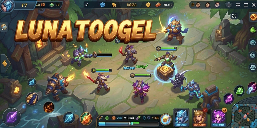 Tampilan gameplay seru dalam LUNATOGEL dengan pertarungan epik.