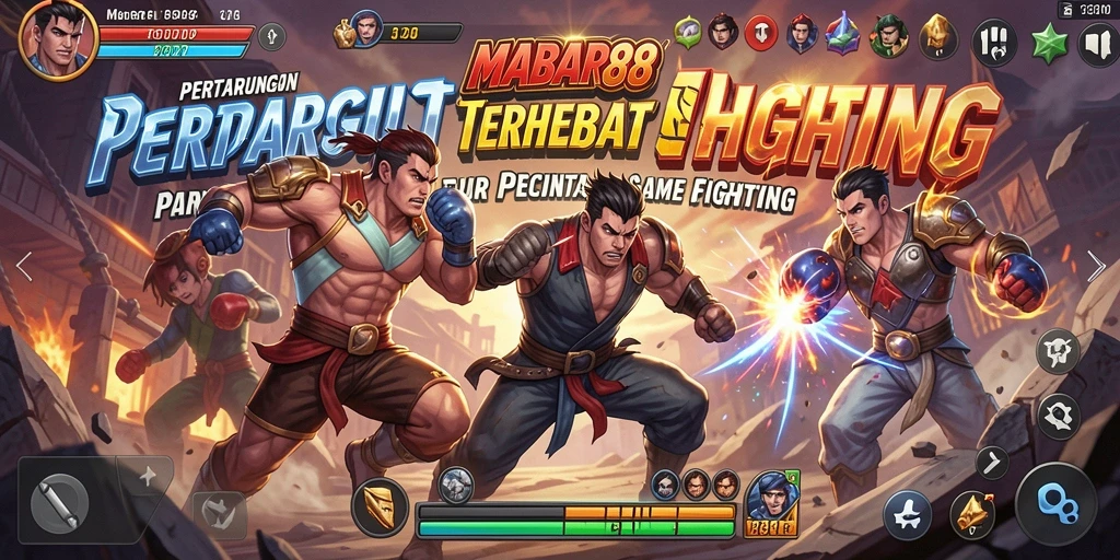 Tampilan menarik gameplay pertarungan MABAR88 dengan karakter yang beraksi.