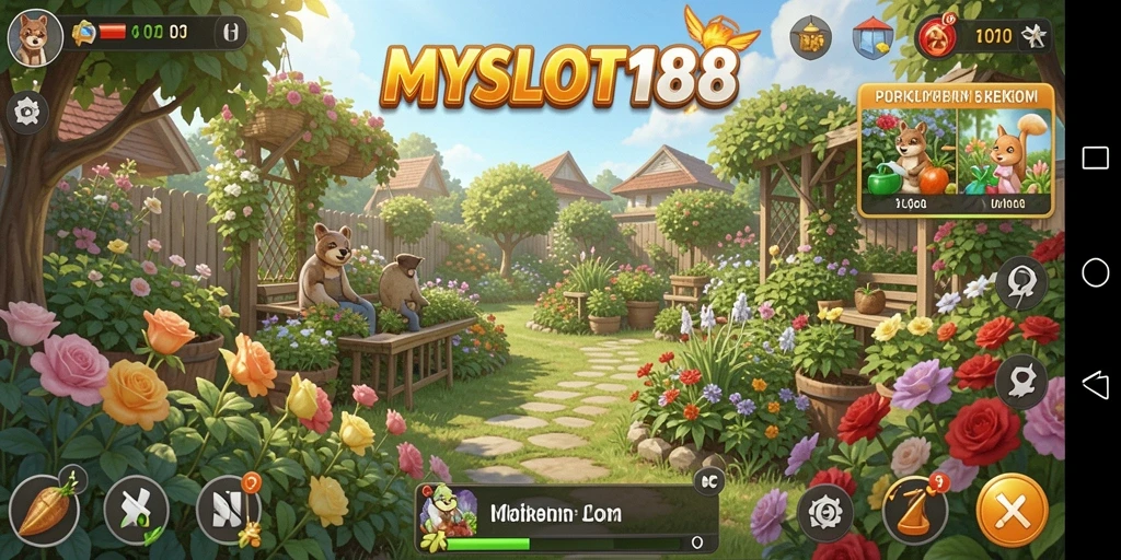Tangkapan layar dari gameplay <strong>MYSLOT188</strong> menampilkan suasana pertanian yang cerah dan menarik.