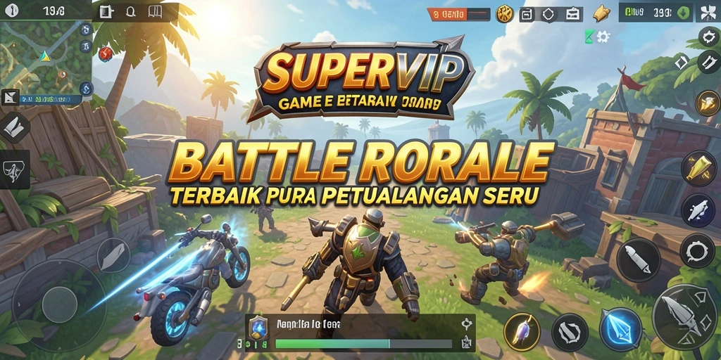 Gameplay seru di arena pertempuran SUPERVIP.