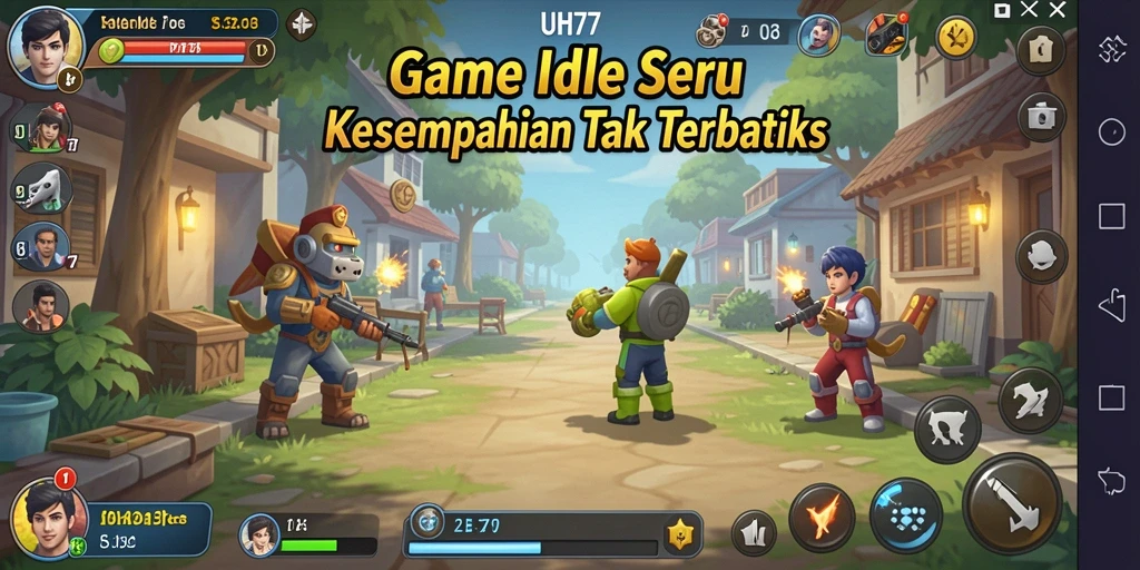 Tangkapan layar UH77 menunjukkan gameplay Idle yang menarik dan strategis.